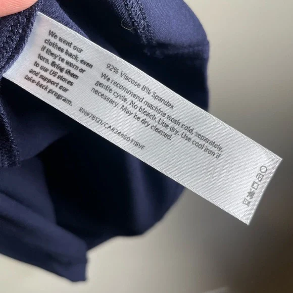 Eileen Fisher Viscose Blue V-Neck Pull Over Dress Sz XS Minimalist 3/4 Sleeves - Picture 6 of 9